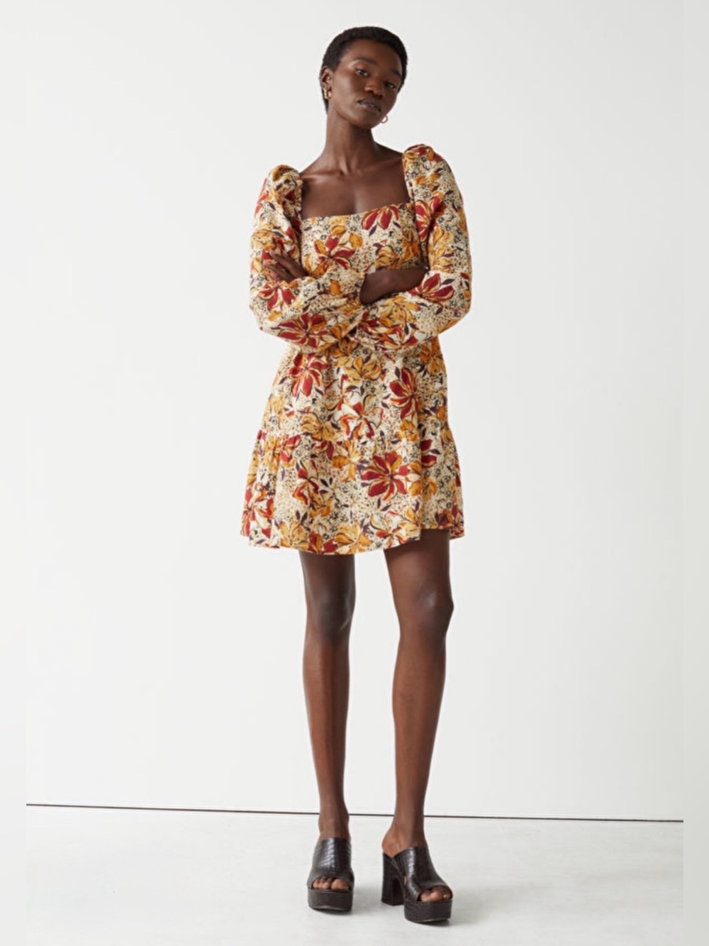 NWT & Other Stories Multicolor Floral Long Sleeve Dress size 6
